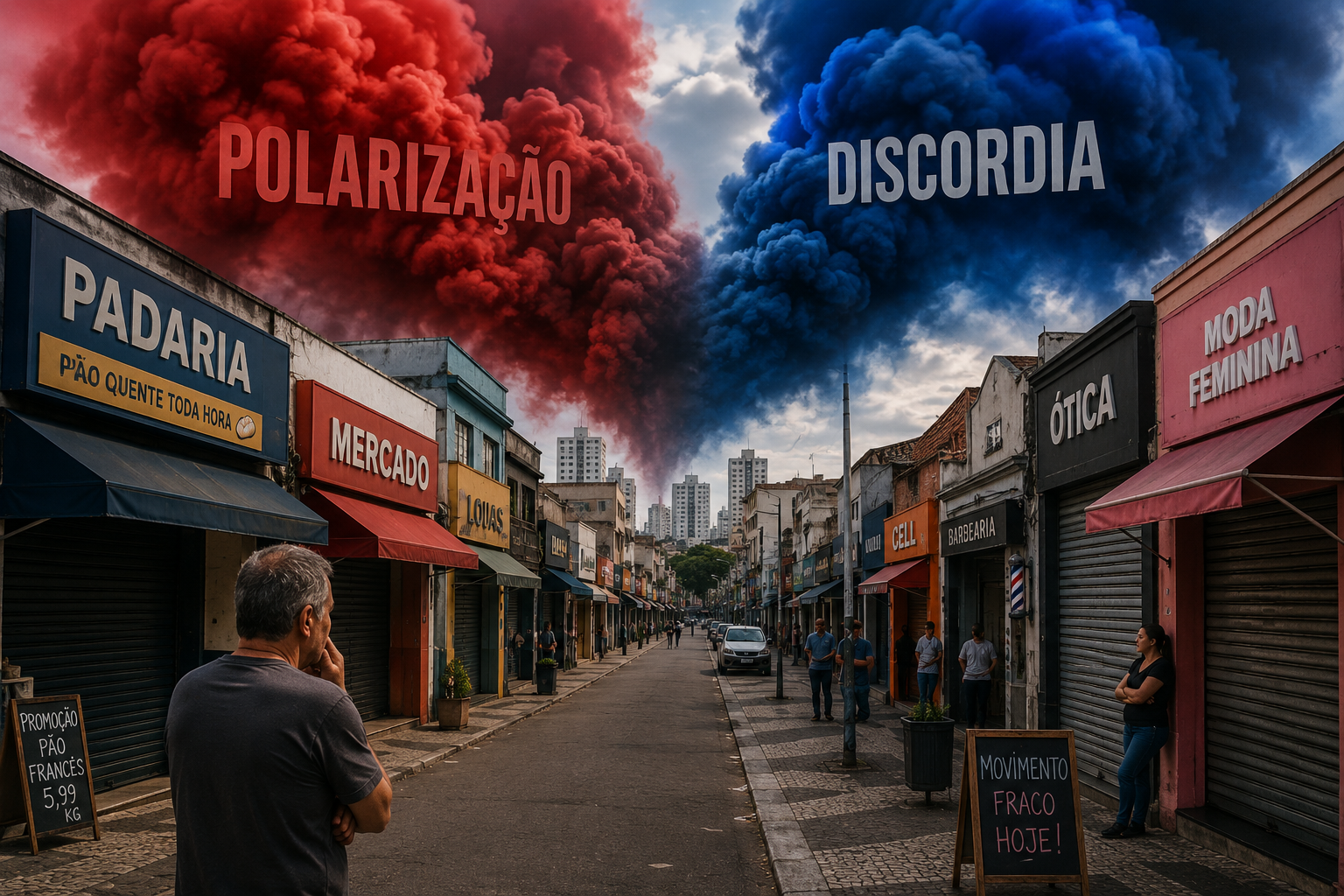 Quando o debate local é substituído pela guerra ideológica, quem paga a conta é a população que trabalha e produz.”